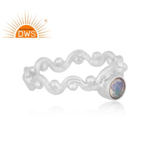 แหวนพลอยโอปอลจากเอธิโอเปียธรรมชาติเงินสเตอร์ลิงออกแบบได้ตามต้องการ - Product Image 3