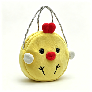 Sac fourre-tout en peluche poussin jaune personnalisé, Sac à main en peluche poussin jaune rond, Sac à main en peluche poussin, Adorable poussin en peluche - Product Image 5
