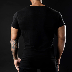 เสื้อยืดคอกลมสำหรับผู้ชายผ้าคอตตอนแบบแห้งเร็วสำหรับใส่ในสตรีทพร้อมโลโก้ตามสั่งลายพื้น100% - Product Image 2