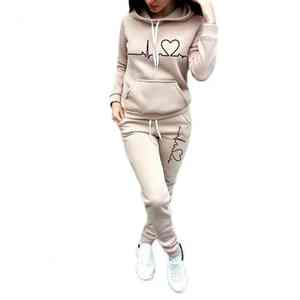 Chándales personalizables de algodón 100% para mujer, venta al por mayor, estilo de invierno informal con patrón sólido - Product Image 5