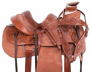 Selle de spectacle western pour cheval, 100% cuir véritable, style de sellerie personnalisé, couleur, taille, modèle à bas prix, selle brute - Product Image 1