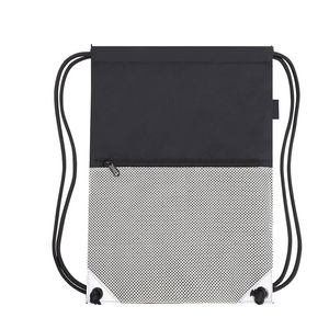 Heavy Duty Nylon Drawstring DIY Backpack <b>Bags</b> with <b>Tote</b> & Side <b>Zip</b> Pockets for Party Gift - Product Image 3