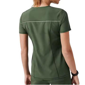 Uniforme de gommage pour femmes Top col en V Panneau en tricot Uniforme d'infirmière Uniforme de gommage en vente entière Lot de stock disponible uniforme médical pour infirmières - Product Image 3