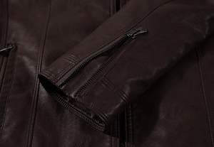 แจ็กเก็ตหนังแท้กันลมสำหรับผู้ชายดีไซน์ทรงสลิมฟิตสำหรับฤดูหนาว - Product Image 5