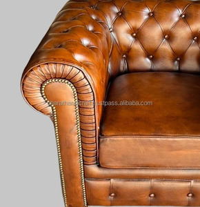 Sillón Chesterfield Clásico de Cuero de una Plaza con Tapicería Acolchada Profunda, Estructura de Madera Maciza, Sofá Elegante para Dormitorio - Product Image 2