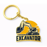Porte-clés en métal personnalisé en forme d'excavatrice, cadeau pour enfants, garçons, souvenirs de machine