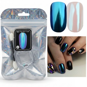 Poudre à ongles holographique effet miroir, poussière acrylique métallique chromée pour nail art en gel, DIY, manucure en salon - Product Image 5