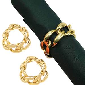 Servilletero chapado en oro de acero inoxidable, decoración de mesa de comedor, servilletero de Metal para bodas, Color caliente de verano - Product Image 2