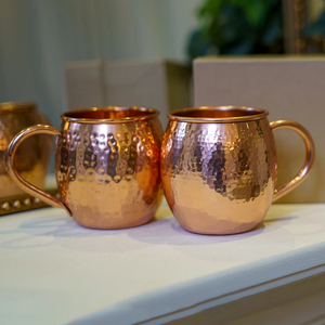 Taza de mula de Moscú de cobre de barril de 16 oz hecha a mano para Bar restaurante Vintage Casual DISEÑO DE Metal Navidad Año Nuevo fiestas de boda - Product Image 1