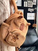 Nouveau sac à dos en peluche Capybara mignon fille dessin animé animaux sac d'école