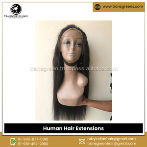 Venta al por mayor de mechones de cabello humano virgen con cutícula alineada de pelucas peruanas rectas de encaje frontal 13x4 de origen indio - Product Image 3