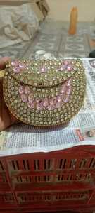 Sac à main en métal argenté mosaïque au design unique, pochette unique pour femme, perle plaquée or, charme luxueux, pochette de mariage pour femme, design créatif - Product Image 5