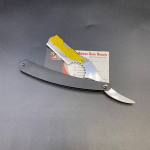 Maquinilla de afeitar recta de peluquero profesional de alta calidad de acero inoxidable con hoja única reemplazable y logotipo personalizado - Product Image 1