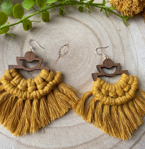 Statement Jewellery, Festival <b>Earrings</b>, <b>Pierced</b> <b>Earrings</b> Fringe Tassel <b>Earrings</b> - Gold - Long - Product Image 1