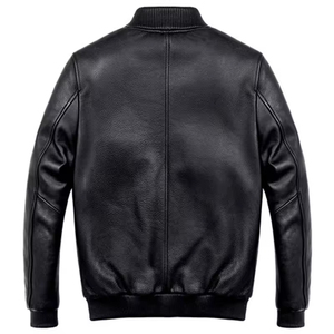 Design High Quality Waterproof Breathable Leather <b>Jacket</b> for Men Stand Collar Front Logo OEM Service Custom Made High Street - Product Image 2