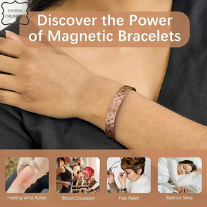 สร้อยข้อมือทองแดงปรับได้สำหรับผู้ชายผู้หญิงกำไลข้ออักเสบสร้อยข้อมือสุขภาพแม่เหล็ก - Product Image 5