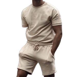 ชุดวอร์มกางเกงขาสั้น100% ผ้าฝ้ายและกางเกงขาสั้นของผู้ชายชุดวอร์มเสื้อยืดและกางเกงขาสั้น2025ออกแบบโลโก้ได้ตามต้องการสำหรับฤดูร้อน - Product Image 1