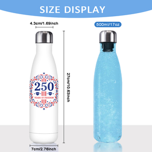 Bottiglia d'Acqua Sottovuoto da 17oz per il 250° Anniversario della Giornata dell'Indipendenza USA, Bottiglia in Metallo a Prova di Perdite, Vendita all'Ingrosso - Product Image 3
