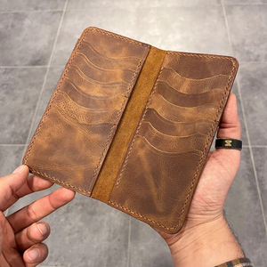 Cartera de cuero genuino para hombre, cartera larga, tarjetero - Product Image 3