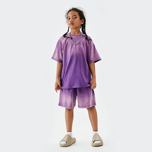 Ensembles courts personnalisés T-shirt et short Streetwear Gym Fitness hommes ensembles soleil délavé ensembles courts lavage à l'acide été pour hommes - Product Image 3