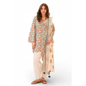 Ensemble 3 pièces en mousseline imprimée avec col brodé, tenue de fête modeste et formelle, tailles ODM du XS au 6XL, vêtements de jour tendance - SD-52203 - Product Image 3