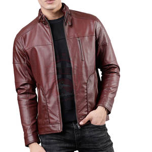 Veste en cuir de vêtements pour hommes, veste en cuir nouvelle mode, veste en cuir coupe-vent pour hommes, vente en ligne - Product Image 1