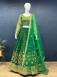 Estilo moderno hermoso elegante pesado Georgette Lehenga Choli y Dupatta con bordado lentejuelas trabajo al por mayor proveedor para la venta - Product Image 2