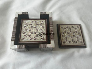 Posavasos con incrustaciones de fregona Premium de Tradebyd, decoración de mesa de lujo hecha a mano para regalos en casa - Product Image 6