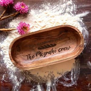 Grand bol à pâte en bois fait à la main cadeau de célébration du festival de Hanoukka juif nom de famille personnalisé - Product Image 5