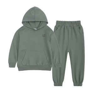 Vente en gros de survêtements pour enfants pour garçons avec logo personnalisé, ensemble sweat-shirt à capuche et joggings - Product Image 2