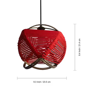Azora โคมไฟแขวนแขวนขนาด11นิ้วทำจากผ้าทอปอกระเจาและเหล็กเคลือบด้านสำหรับตกแต่งบ้าน - Product Image 4
