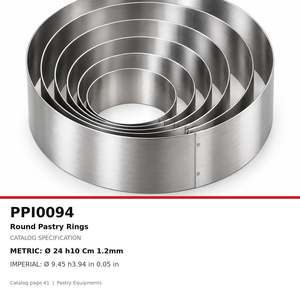 Cercle à pâtisserie rond Fida 24 x h10 cm, moule à gâteau en acier inoxydable de 0,8 mm - Product Image 3