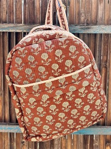 Sac à dos en coton biologique à imprimé floral Le Souvenirs, fermeture éclair, capacité de 10 kg, léger, multi-usages, style élégant et luxueux - Product Image 2