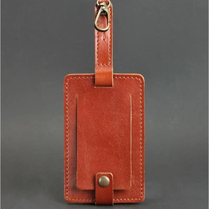 Etiquetas de equipaje de cuero genuino, etiquetas de maleta de identificación de tarjeta de visita, accesorios de viaje - Product Image 1