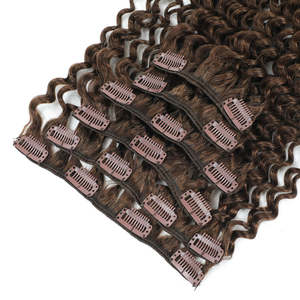 Extensiones de Cabello Humano Rizado Jerry 3C con Clip, de 8 a 28 Pulgadas, Color Castaño, Cabello Virgen - Product Image 2