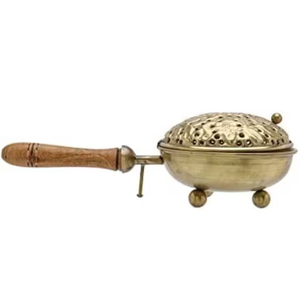 Polish Brass Incense <b>Burner</b> Wood Knob Top And Wooden Handle Portable Eco Friendly Luxury Incense <b>Burner</b> Competitive Price - Product Image 2
