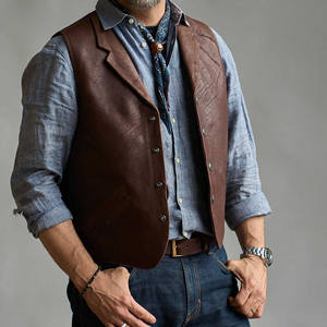 2026 Winter <b>Men's</b> Biker Motorcycle Vest Swat Style Premium <b>Black</b> Cowhide Leather Crocheted Breathable Hooded Outdoor Adjustable - Product Image 5