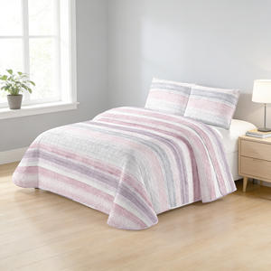 Cubrecama Moderno a Rayas para Verano, 90-180 cm, 100% Poliéster, Lavable, Suave, para Uso Doméstico - Product Image 3