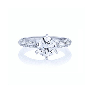 Anillo de compromiso de diamante cultivado en laboratorio de oro/plata de 10K Corte redondo de 1 quilate VVS2 E Color IGI Certificado Ético Sostenible al por mayor - Product Image 5