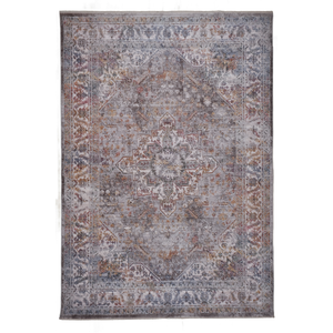 Alfombra Oriental Vintage con Aspecto Desgastado, Tono Gris Neutro y Tonos de Óxido, Alfombra Rectangular Tradicional para Pasillo, Material PP - Product Image 1
