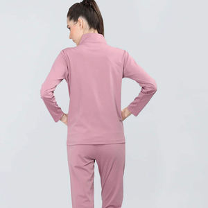 Ensemble de survêtement pour femme personnalisé avec fermeture éclair, broderie, respirant, extensible, deux pièces, veste à fermeture éclair, pantalon de jogging, gym, yoga - Product Image 4