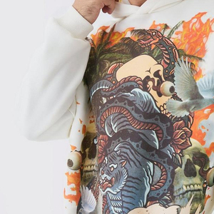Street Wear Heavy Weight 500 GSM Luxury Screen Printed DTG Hoodie Sweats à capuche unisexe de haute qualité pour hommes - Product Image 3