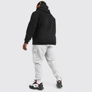 Sudadera con capucha de gran tamaño con logotipo personalizado Sudaderas con capucha de talla grande lisas en blanco Sudaderas con capucha de gran tamaño para hombres sin cordón - Product Image 3