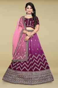 Matériel fantaisie embelli avec broderie partout travail Lehenga Choli pour l'usure de réception de fête de mariage - Product Image 4