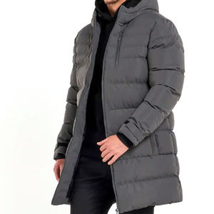 Custom <b>Men</b>' <b>S</b> Logo Cotton Puff Jaket Designer Winter Bubble Padded Coat Black Polyester Outdoor Puffer <b>Jacket</b> For <b>Men</b> - Product Image 2