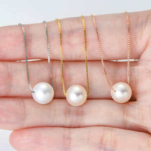 Collar con Colgante de Perla de Agua Dulce en Plata de Ley 925, Joyería Clásica de Moda - Product Image 3