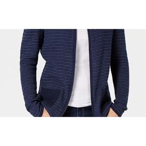 Cardigan Lungo e Casual da Donna Karen Scott Blu Navy con Stampa Texturizzata e Chiusura a Zip in Acrilico Taglia Small per l'Autunno - Product Image 3