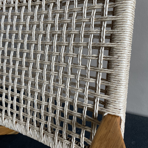 Silla de Comedor Yenny con Respaldo y Detalles de Ratán, Estructura de Madera de Teca, para Hogar y Jardín - Product Image 5
