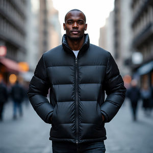 Vestes à bulles rembourrées à capuche pour hommes Vêtements d'extérieur décontractés à la mode Manteaux d'hiver matelassés pour hommes Vestes rembourrées à bouffant pour hommes - Product Image 2