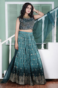 Estilo Bollywood Heavy Blooming Georgette con bordado y trabajo de secuencia Traje De Palacio pakistaní con Georgette Dupatta - Product Image 4